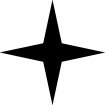 Point de croix monochrome etoiles/4branches